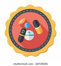 Pills flat icon with long shadow,eps10
