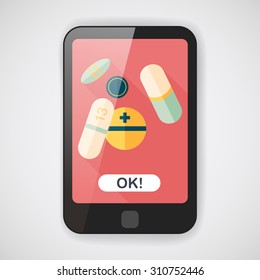 Pills flat icon with long shadow,eps10