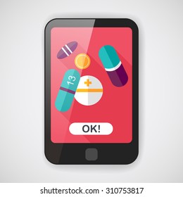 Pills flat icon with long shadow,eps10