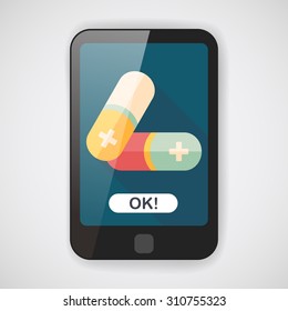 Pills flat icon with long shadow,eps10