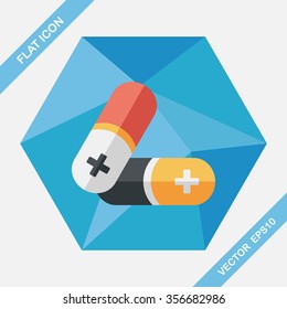 Pills flat icon with long shadow,eps10