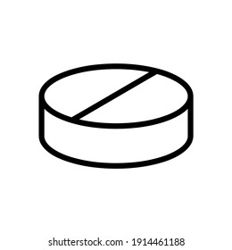 Pills flat icon. Pictogram for web. Line stroke. Isolated on white background. Vector eps10. Preparats for health