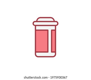 Pills flat icon. Thin line signs for design logo, visit card, etc. Single high-quality outline symbol for web design or mobile app. Medical outline pictogram.