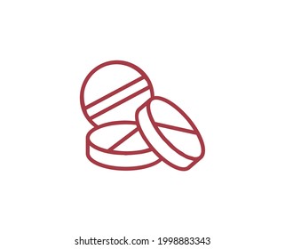 Pills flat icon. Thin line signs for design logo, visit card, etc. Single high-quality outline symbol for web design or mobile app. Medical outline pictogram.