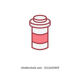 Pills flat icon. Thin line signs for design logo, visit card, etc. Single high-quality outline symbol for web design or mobile app. Medical outline pictogram.