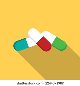 Pills Flat Icon vector illustration