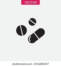 Pills flat icon.vector flat black trendy style illustration for web and app..eps