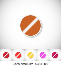 Pills. Flat sticker with shadow on white background. Vector illustration