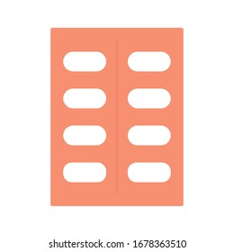 Pills flat style icon design of Medical care hygiene health emergency aid exam clinic and patient theme Vector illustration