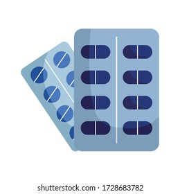 Pills flat style icon design of Medical care health and emergency theme Vector illustration