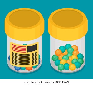Pills flat vector icon
