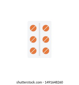 pills glyph flat vector icon