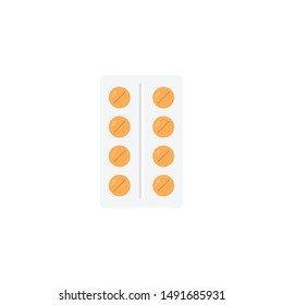 pills glyph flat vector icon