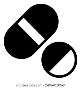 pills glyph icon vector illustration isolated on white background