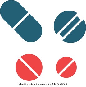 Pills Glyph Two Color Icon For Personal And Commercial Use.
