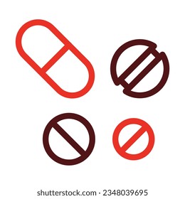 Pills Glyph Two Color Icon For Personal And Commercial Use.
