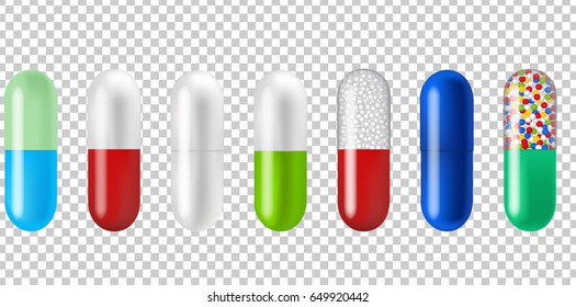 Pills Gradient Mesh, Vector Illustration