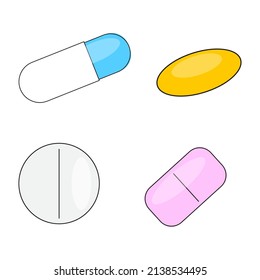 Pills, great design for any purposes. Medical treatment. Vector illustration. stock image.