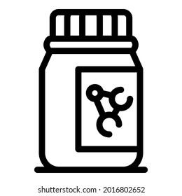 Icono de las hormonas de las pastillas. Esbozar píldoras hormonas icono vectorial para el diseño web aislado en fondo blanco