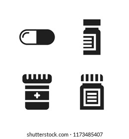 pills icon. 4 pills vector icons set. pill and medicine icons for web and design about pills theme