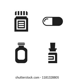 pills icon. 4 pills vector icons set. pill, antibiotic and medicine icons for web and design about pills theme