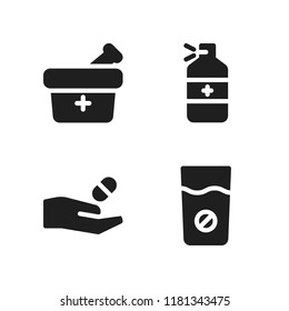 pills icon. 4 pills vector icons set. medicine icons for web and design about pills theme
