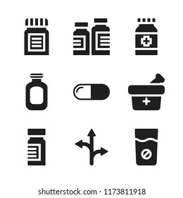 pills icon. 9 pills vector icons set. antibiotic, medicine and pill icons for web and design about pills theme