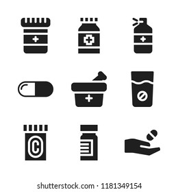 pills icon. 9 pills vector icons set. medicine and pill icons for web and design about pills theme