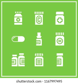 pills icon. 9 pills vector set. medicine and pill icons for web and design about pills theme