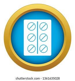 Pills icon blue vector isolated on white background for any design