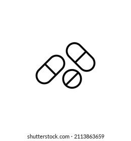 Pills icon. capsule icon. Drug sign and symbol