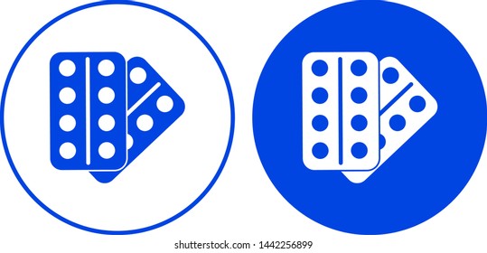 Pills icon in circle. Vector illustration