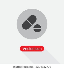 Pills Icon In Circle Vector Illustration Eps10
