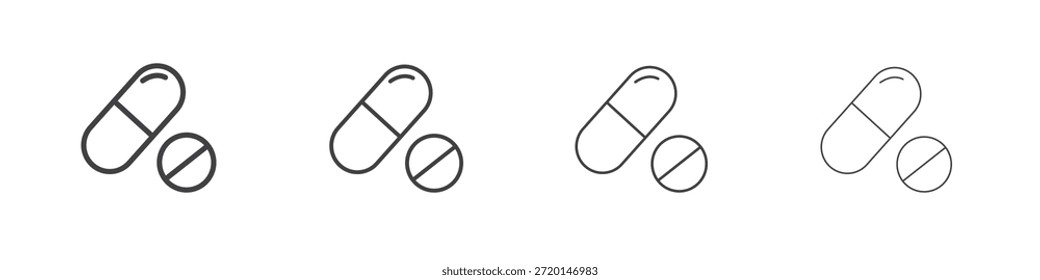 Pills icon concept Linear Pictogram. Simple element illustration.