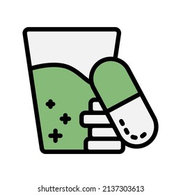 Pillensymbole-Design, Vektorgrafik mit Linienstil, am besten für Banner oder Webanwendungen verwendet