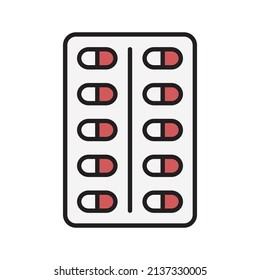 pills icon design, vector illustration with line style, best used for banner or web application