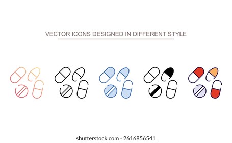 Pills icon design with white background stock illustration