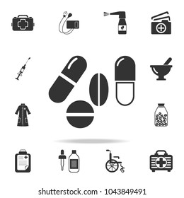 Pills icon. Detailed set of medicine element Illustration. Premium quality graphic design. One of the collection icons for websites, web design, mobile app on white background