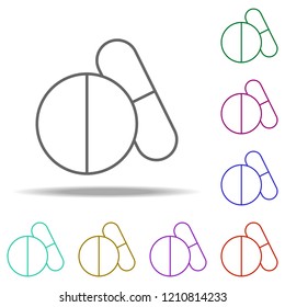 pills icon. Elements of medical in multi color style icons. Simple icon for websites, web design, mobile app, info graphics