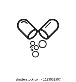 Pills icon flat. Illustration isolated vector sign symbol.