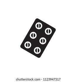 Pills icon flat. Illustration isolated vector sign symbol.