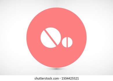 Pills icon flat Illustration isolated vector sign symbol. Pills icon in trendy flat style isolated on background. Pills bottle and pills icon. Black and white