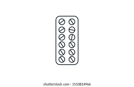 Pills icon flat. Illustration isolated vector sign symbol