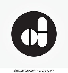Pills icon flat. Illustration isolated vector sign symbol