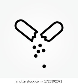 Pills icon flat. Illustration isolated vector sign symbol