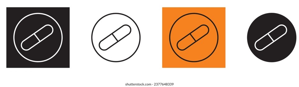 Pills icon flat. Illustration isolated vector sign symbol, capsule icon simple design.