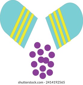 Pills icon flat. Illustration isolated vector sign symbol, capsule icon simple design