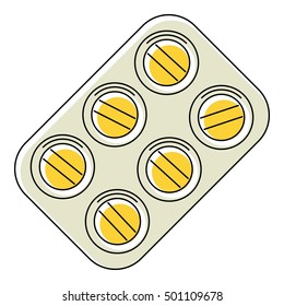Pills icon. Flat illustration of pills vector icon for web isolated on white background