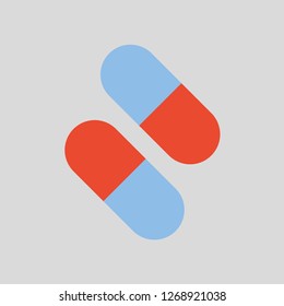 Pills icon in flat style.