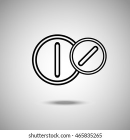 Pills icon. Flat style.Grey background. Vector illustration.